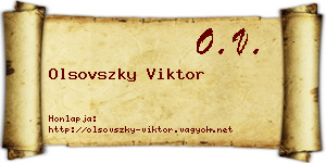 Olsovszky Viktor névjegykártya